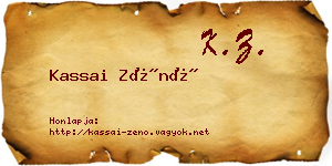 Kassai Zénó névjegykártya